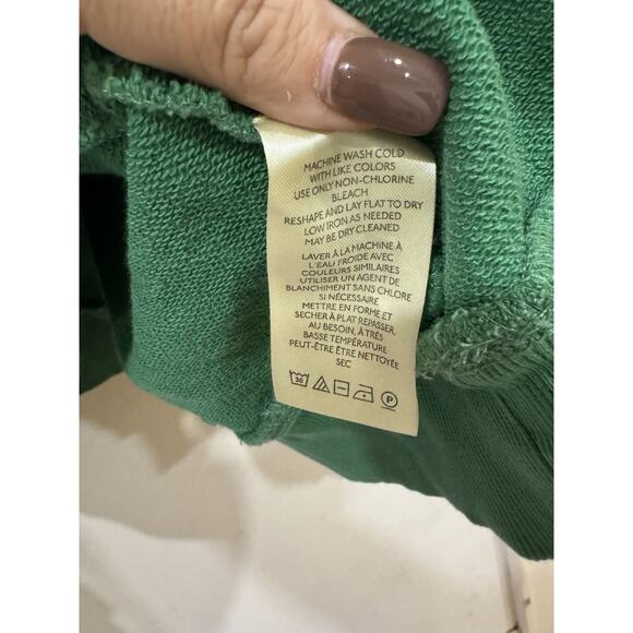 Anthropologie Maeve City Crew Sweatshirt Green Palm View Hotel Size 4x Preppy - Picture 9 of 10